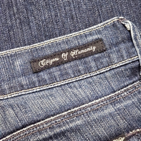 ♡ Citizens of Humanity Blue Jeans | Amber Stretch High Rise Bootcut Anthropology - Picture 5 of 16